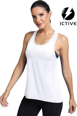 ICTIVE Workout Tops for Women Sleeveless Cross Back Muscle Racerback Exercise Tank Shirts in Saudi Arabia