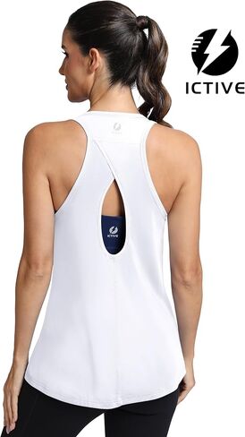 ICTIVE Workout Tops for Women Sleeveless Cross Back Muscle Racerback Exercise Tank Shirts in Saudi Arabia