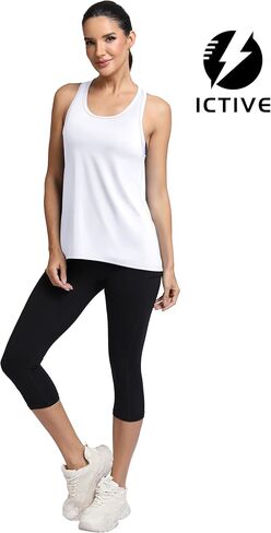 ICTIVE Workout Tops for Women Sleeveless Cross Back Muscle Racerback Exercise Tank Shirts in Saudi Arabia