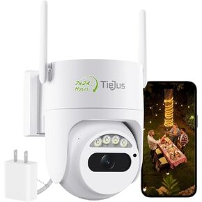 2.4G/5G Security Camera Outdoor, 2K Wired Cameras for Home Security, 360° PTZ Rotating, 24/7 Recording, Color Night Vision, AI Human Auto Tracking, 2-Way Audio, Alexa, IP66 in Kuwait