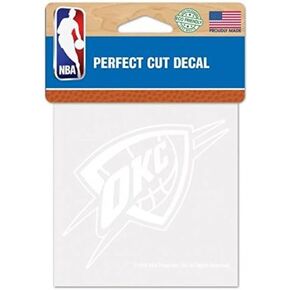 WinCraft NBA Oklahoma City Thunder Logo 4" x 4" inch Outdoor White Decal in Kuwait