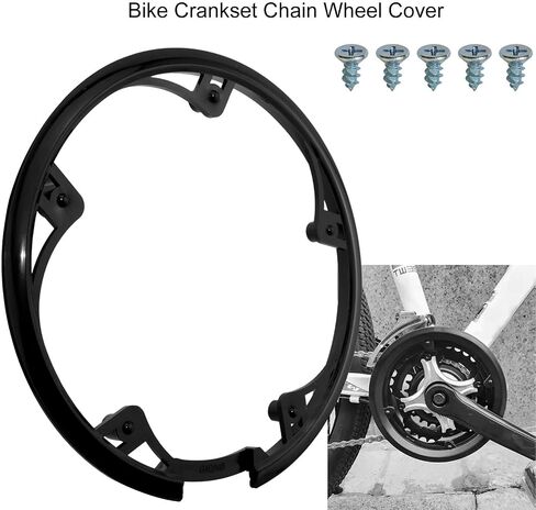 48 Teeth 10cm 5 Holes Bicycle Bike Crankset Chain Wheel Cover Adjacent Hole Spacing 10cm/3.94in Mountain Bike Chainring Cover Black 5 Screws in Saudi Arabia