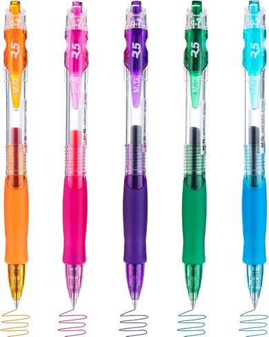 M & G 8 PCS ALS Multicolor Gel Als ، 0.7 مم أقل من أقلام السحب من أقلام السحب ، وأقلام حبر الهلام الجاف السري in Saudi Arabia