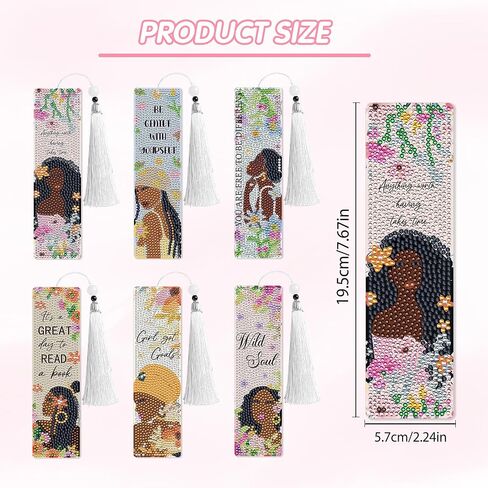 8 Pcs Bow Diamond Art Bookmarks Kit with Tassels, Cute Pink Diamond Painting Bookmarks for Women Book Lovers, DIY Bookmark Making Kit for Adults Beginners Aesthetic Crafts in Saudi Arabia