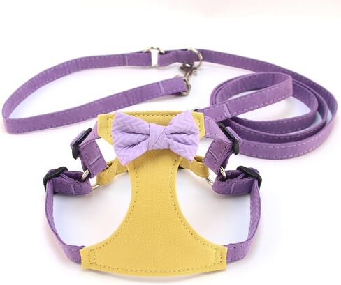 Flower Dog Harness with Leash Set, Cute Soft Puppy Harness for Small Girl Boy Dogs, No Pull No Choke Escape Proof Pet Harnesses, Brown S in Saudi Arabia