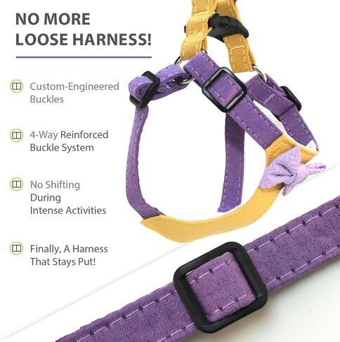 Flower Dog Harness with Leash Set, Cute Soft Puppy Harness for Small Girl Boy Dogs, No Pull No Choke Escape Proof Pet Harnesses, Brown S in Saudi Arabia