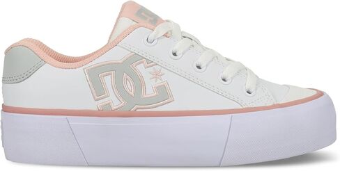 DC Shoes Women's Chelsea Platform Sneaker, Black/Pink/Leopard, 7.5 in Saudi Arabia