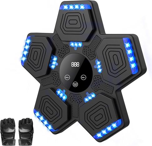 Music Boxing Machine for Kids, Music Punch with Boxing Gloves & Bt, Wall Mounted Boxing Machine with Led, Maquina De Boxeo Musical Pared for Adults, Good Gift for Birthday in Saudi Arabia