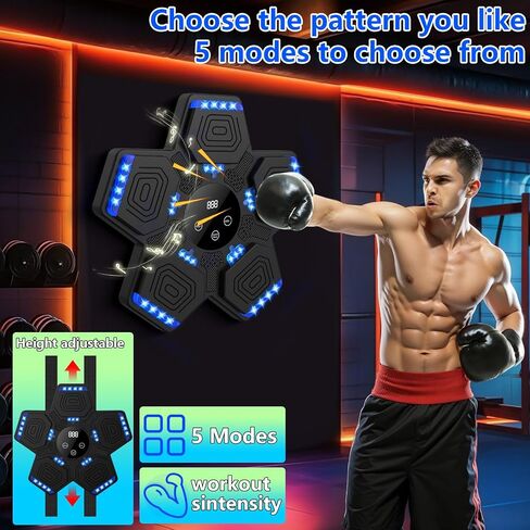 Music Boxing Machine for Kids, Music Punch with Boxing Gloves & Bt, Wall Mounted Boxing Machine with Led, Maquina De Boxeo Musical Pared for Adults, Good Gift for Birthday in Saudi Arabia