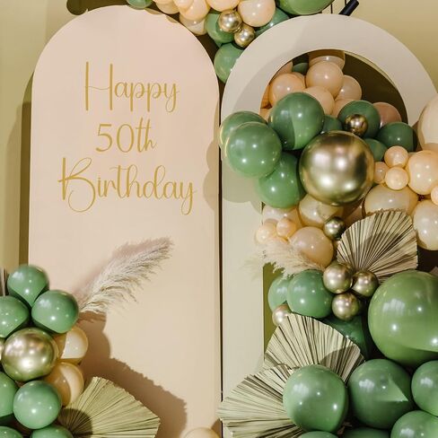 Gold Happy Birthday Sign for Backdrop, Birthday Vinyl Decal Stickers for Arch Background, Removable Letters Decal for Mirror/Fabric Backdrop/Wall in Kuwait