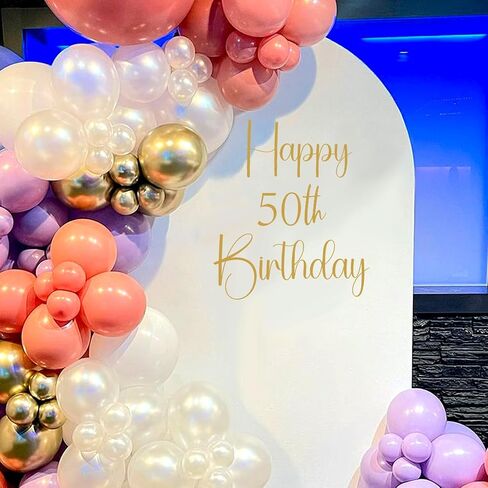 Gold Happy Birthday Sign for Backdrop, Birthday Vinyl Decal Stickers for Arch Background, Removable Letters Decal for Mirror/Fabric Backdrop/Wall in Kuwait