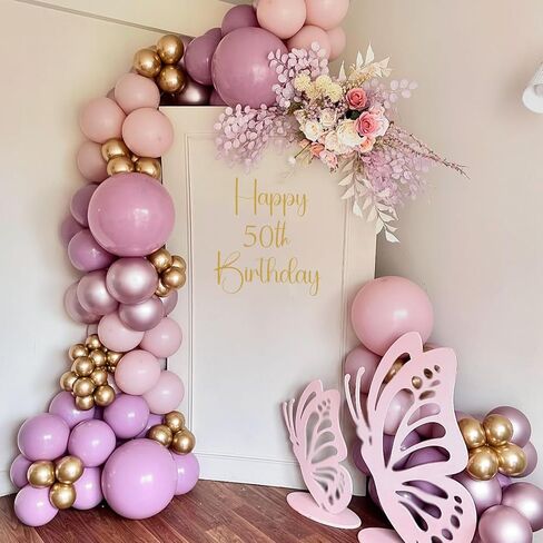 Gold Happy Birthday Sign for Backdrop, Birthday Vinyl Decal Stickers for Arch Background, Removable Letters Decal for Mirror/Fabric Backdrop/Wall in Kuwait