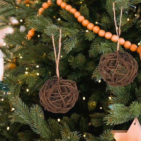 10pcs Wicker Rattan Balls Natural Grapevine Ball Christmas Tree Ball Ornament Parrot Bird Chew for Christmas Party Garden Wall Decoration 5cm in Saudi Arabia