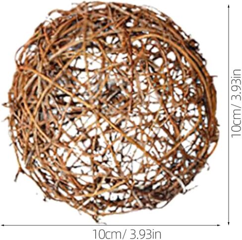 10pcs Wicker Rattan Balls Natural Grapevine Ball Christmas Tree Ball Ornament Parrot Bird Chew for Christmas Party Garden Wall Decoration 5cm in Saudi Arabia
