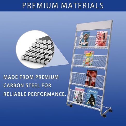 رف مجلة Yinghaofloor Standing ، 4 Layer Iron Magazine Rack ، مناسبة لعرض الكتيبات أو المستندات في المعارض ومراكز التسوق والمستشفيات والمكاتب in Saudi Arabia