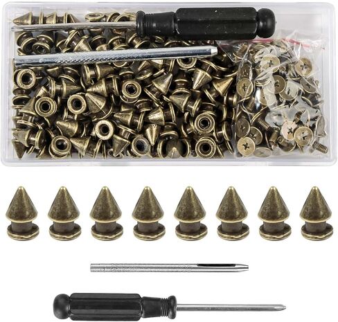 40 مواقع طبعات وأربعة أزرار ، 7 × 40 مم من الذهب مخروط الملابس مسمار مسمار برشام مع أداة لحرف الملابس in Kuwait