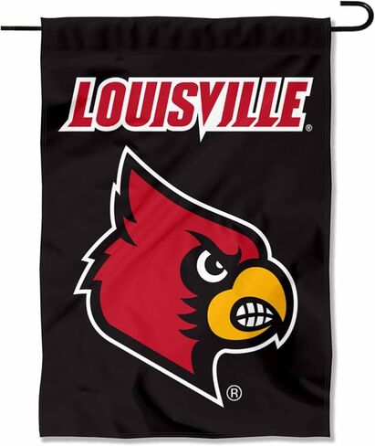 College Flags & Banners Co. Louisville Cardinals Logo Black Garden Banner Flag in Saudi Arabia