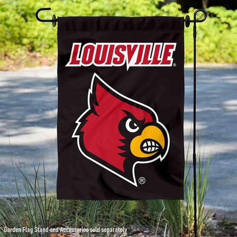 College Flags & Banners Co. Louisville Cardinals Logo Black Garden Banner Flag in Saudi Arabia