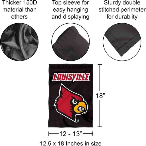 College Flags & Banners Co. Louisville Cardinals Logo Black Garden Banner Flag in Saudi Arabia