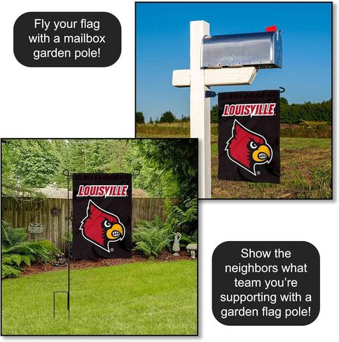 College Flags & Banners Co. Louisville Cardinals Logo Black Garden Banner Flag in Saudi Arabia