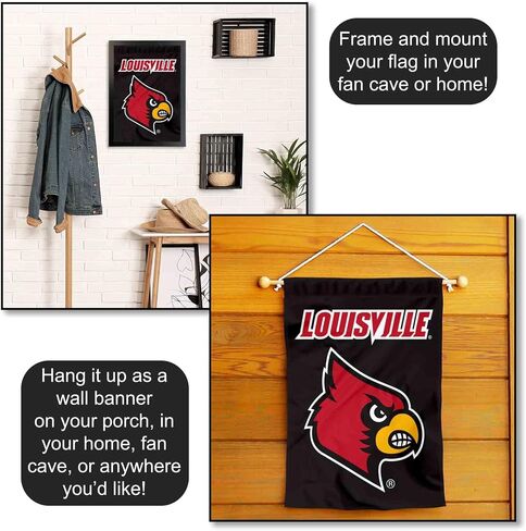College Flags & Banners Co. Louisville Cardinals Logo Black Garden Banner Flag in Saudi Arabia