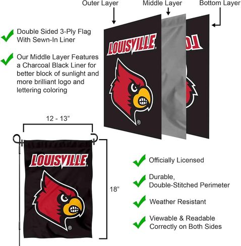 College Flags & Banners Co. Louisville Cardinals Logo Black Garden Banner Flag in Saudi Arabia