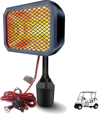 Golf Cart Heater 48V-36V Battery Powered Heater, 400W Electric Golf Cart Accessories for Winter, Portable Carbon Fiber Battery Operated Heater for Club Car, Quiet & Safe Golf Accessories in Saudi Arabia