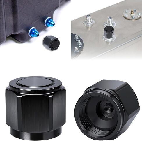 2PCS 4AN Flare Caps, Flare Cap Block off Fitting Plug, Aluminum Alloy Female Cap Port Fitting Nut Adapter, Car Accessories for Fuel Oil Line, Swivel Hex Head Port Adapter Nut in Saudi Arabia