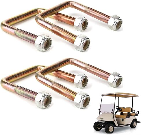 ملحقات ZLX&LU EZGO Leaf Spring U Bolt، مجموعة مسامير زنبركية لعربة الجولف، مناسبة لعربة الجولف الكهربائية والغاز 1994-2009 EZGO TXT، OEM#: 00560G1، 11098G5، 72618G01-4 Pack in Kuwait