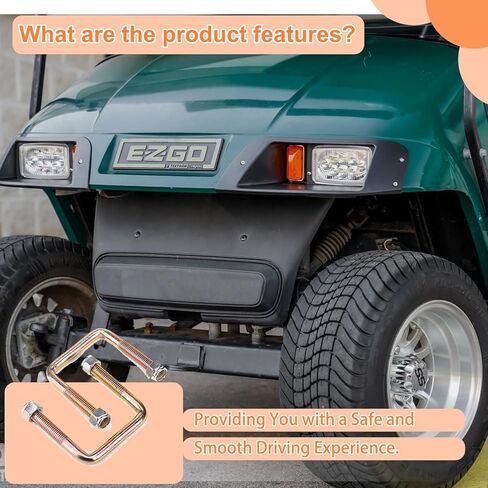 ملحقات ZLX&LU EZGO Leaf Spring U Bolt، مجموعة مسامير زنبركية لعربة الجولف، مناسبة لعربة الجولف الكهربائية والغاز 1994-2009 EZGO TXT، OEM#: 00560G1، 11098G5، 72618G01-4 Pack in Kuwait