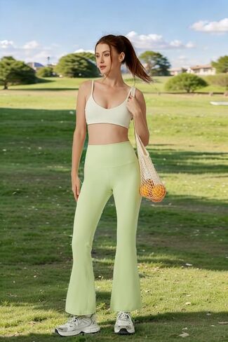 Women Yoga Pants High Waist Flared Leggings with Tummy Control for Gym Running and Yoga in Saudi Arabia