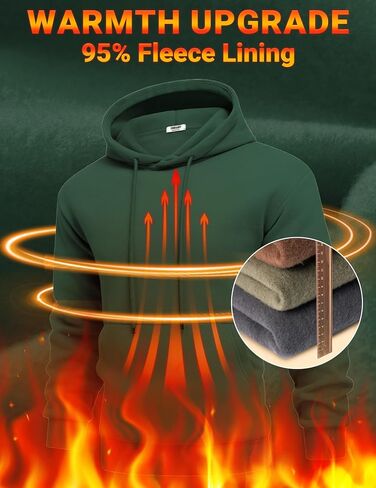 COOFANDY Men Cotton Fleece Hooded Sweatshirt Casual Long Sleeve Hoodies Pullover Fashion Drawstring Hoodie with Kanga Pocket in Saudi Arabia