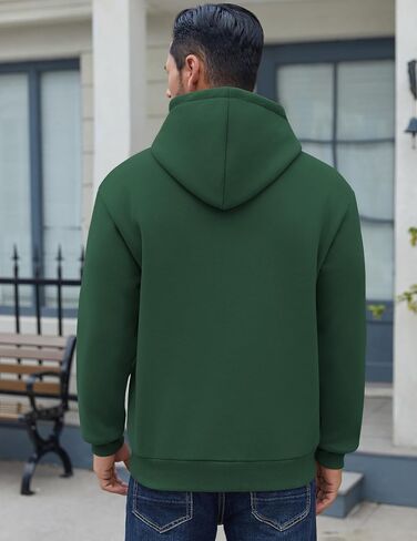 COOFANDY Men Cotton Fleece Hooded Sweatshirt Casual Long Sleeve Hoodies Pullover Fashion Drawstring Hoodie with Kanga Pocket in Saudi Arabia