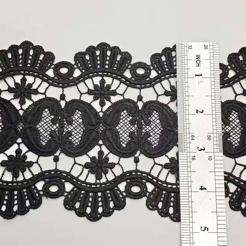 1.5 Yards Floral Venice Lace Ribbon Trim, Blue/Pink/Burgundy, DIY Sewing Crafts Lace Trim,Embroidered Lace (Burgundy, 1.5 Yards) in Saudi Arabia