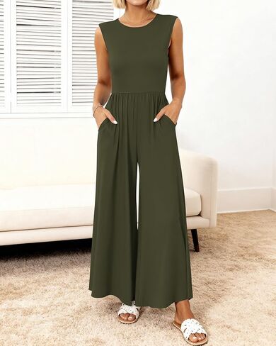 BTFBM WOMENS PHINTUITS DASATION SHANY 2025 Summer One Piece One Crew Neck Alcyfeless Knit Wide Pants Romper in Saudi Arabia