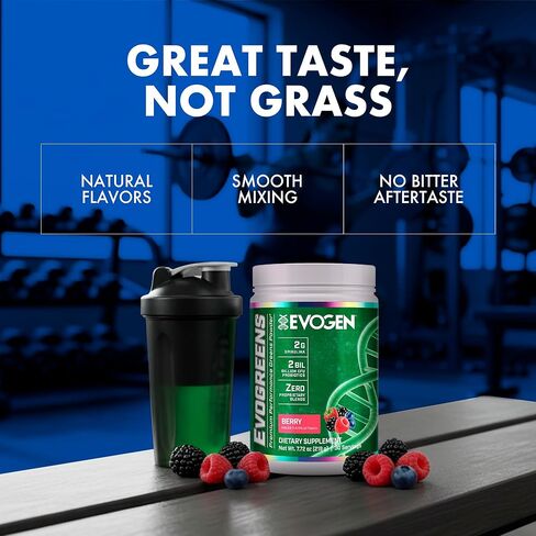 Evogen Evogreens - Super Greens Powder | يعزز الانتعاش والعافية وصحة المناعة | مسحوق الأطعمة الخضراء مع سبيرولينا ، البروبيوتيك ، مستخلص الرمان pomanox | لكمة الفاكهة | 30 حصص in Saudi Arabia