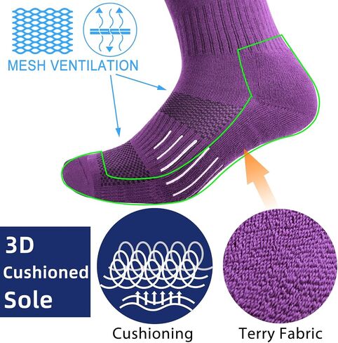 3 Pairs Knee High Baseball Soccer Softball Football Socks Athletic Multi-Sport Over the Calf Socks in Saudi Arabia
