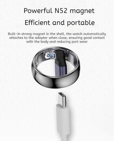 محول شحن مغناطيسي USB-C أنثى إلى حلقة ذكية، متوافق مع N52، مع حماية من الدائرة القصيرة، مؤشر LED (عبوتان) in Kuwait