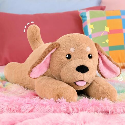 Peach Cat 25.6 بوصة 5 رطل حيوانات محشو بالحيوانات المحشوة كبيرة الفخامة ذات الأجزاء الناعمة المرجحة ألعاب الوسادة الجسم للبالغين in Kuwait