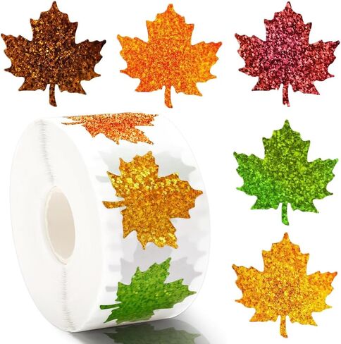 500Pcs Halloween Pumpkin Stickers Roll 1.5in Laser Smiling Pumpkin Shape Waterproof Decals Orange Sparkly Self-Adhesive Stickers for Kids Vintage Halloween Party Envelope Scrapbook Decor in Saudi Arabia