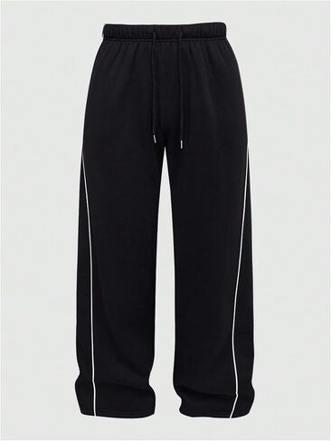 OYOANGLE Men's Casual Loose Fit Straight Leg Sweatpants Contrast Color Binding Basketball Pants with Pockets in Saudi Arabia