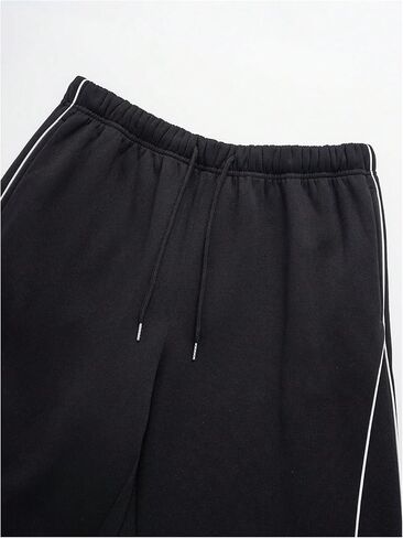 OYOANGLE Men's Casual Loose Fit Straight Leg Sweatpants Contrast Color Binding Basketball Pants with Pockets in Saudi Arabia