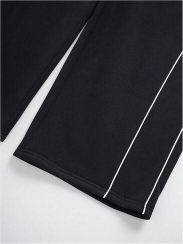 OYOANGLE Men's Casual Loose Fit Straight Leg Sweatpants Contrast Color Binding Basketball Pants with Pockets in Saudi Arabia