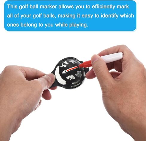Golf Ball Liner, 1 Set Golf Line Marking Drawing Stencils Golf Ball Marker Alignment Tool for Golfer, Black in Saudi Arabia