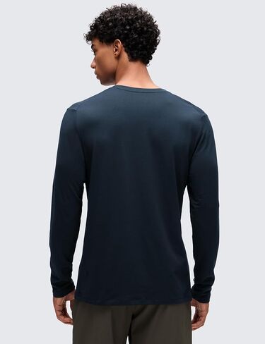 CRZ YOGA Cotton-Blend Long Sleeve Shirts for Men - Moisture Wicking Soft Workout Athletic Casual Crewneck Basic Tops in Saudi Arabia