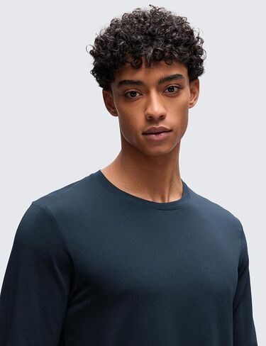 CRZ YOGA Cotton-Blend Long Sleeve Shirts for Men - Moisture Wicking Soft Workout Athletic Casual Crewneck Basic Tops in Saudi Arabia