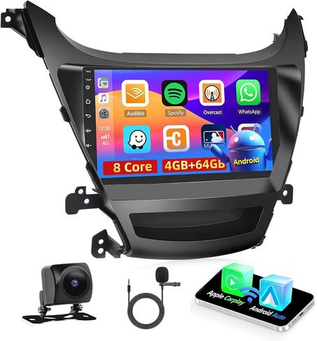 4G+64G for Hyundai Elantra 2014-2016 Android 15 Car Stereo Wireless Apple Carplay Android Auto, 9 inch IPS 1280 * 720 Touch Screen Radio DSP 5G WiFi Bluetooth+Free AHD Backup Cam in Saudi Arabia