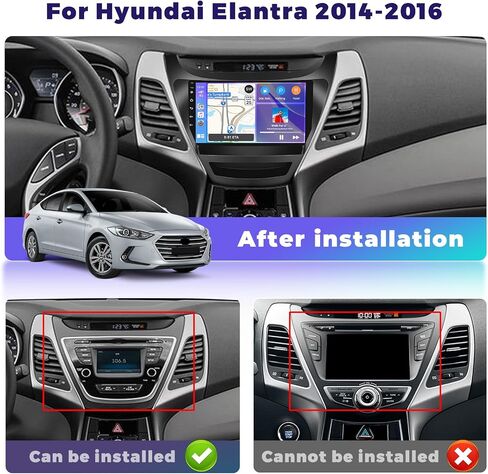 4G+64G for Hyundai Elantra 2014-2016 Android 15 Car Stereo Wireless Apple Carplay Android Auto, 9 inch IPS 1280 * 720 Touch Screen Radio DSP 5G WiFi Bluetooth+Free AHD Backup Cam in Saudi Arabia