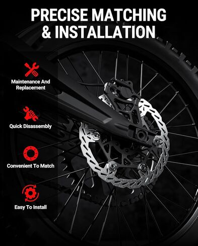 دوار فرامل قرص خلفي عائم (220 مم)، قلب من الألومنيوم للطائرة، دوارات فرامل MTB من الفولاذ المقاوم للصدأ مع 6 فتحات، سمك 2.3 مم، لـ Sur-Ron Light Bee X LBX، Segway X160/X260 (خلفي) in Kuwait