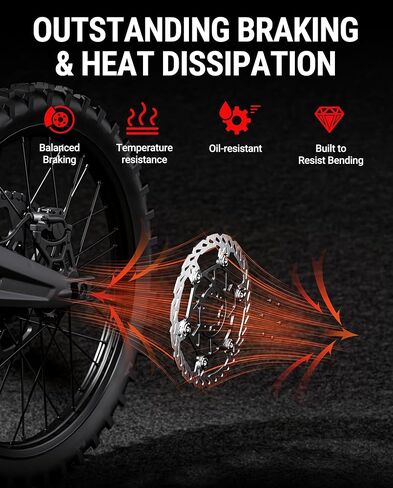 دوار فرامل قرص خلفي عائم (220 مم)، قلب من الألومنيوم للطائرة، دوارات فرامل MTB من الفولاذ المقاوم للصدأ مع 6 فتحات، سمك 2.3 مم، لـ Sur-Ron Light Bee X LBX، Segway X160/X260 (خلفي) in Kuwait